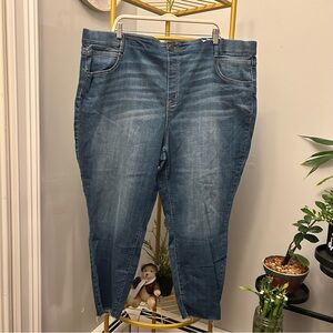 Terra & Sky Women’s Plus size Blue raw hems Ankle Jeans size 3X (24W-26W) NEW